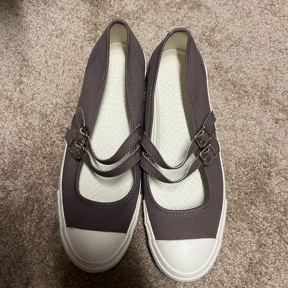 Converse Gray Canvas Mary Jane Sneakers